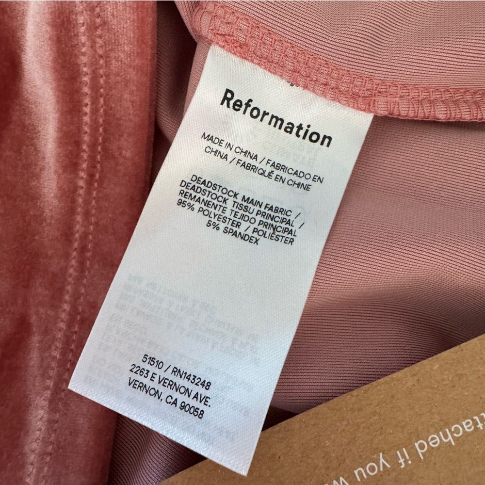 NWT REFORMATION / Adalynn Velvet Pink Maxi Skirt Size M - Picture 8 of 9